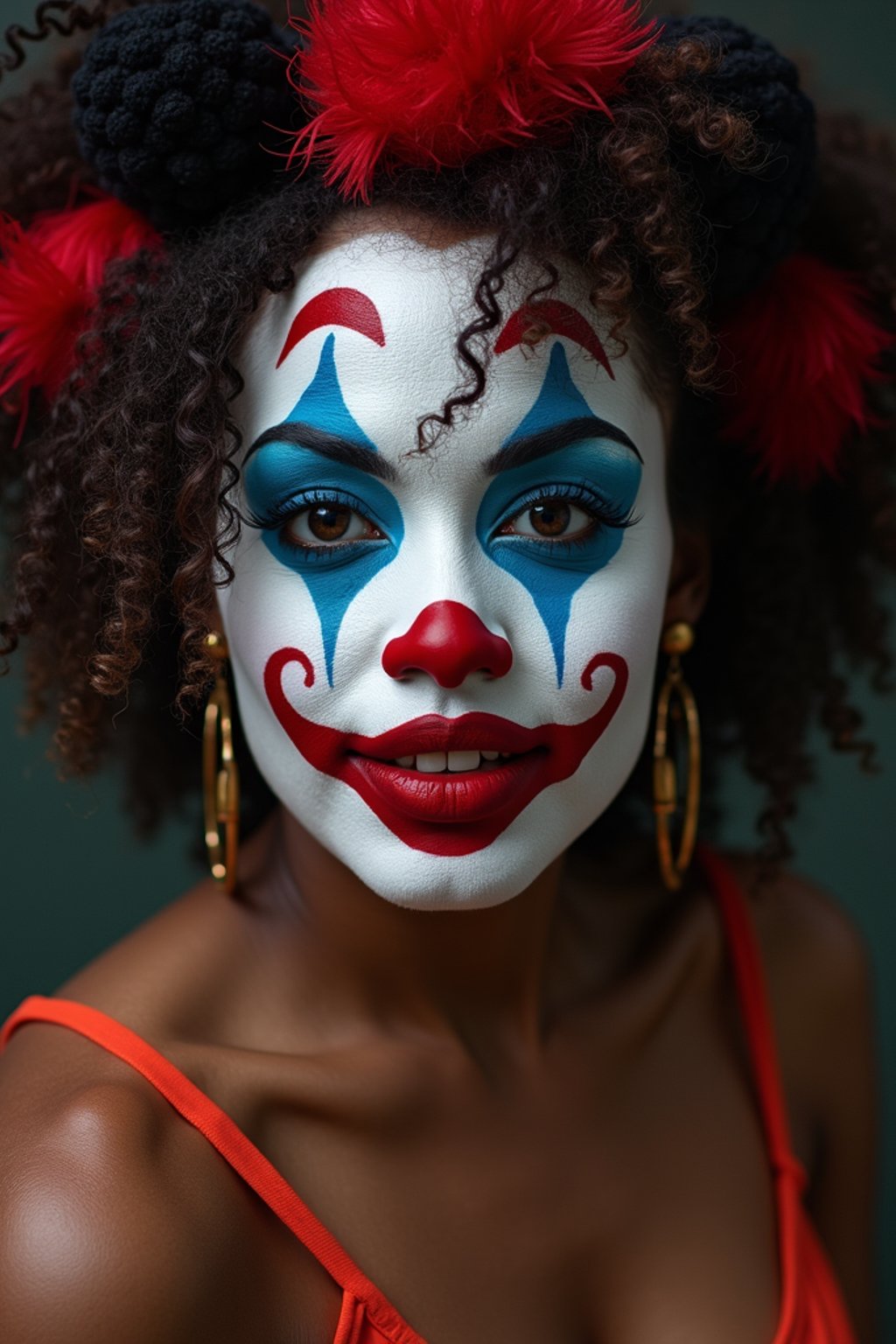 woman as a Clown with Clown Makeup