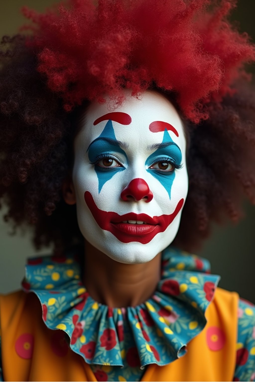 woman as a Clown with Clown Makeup