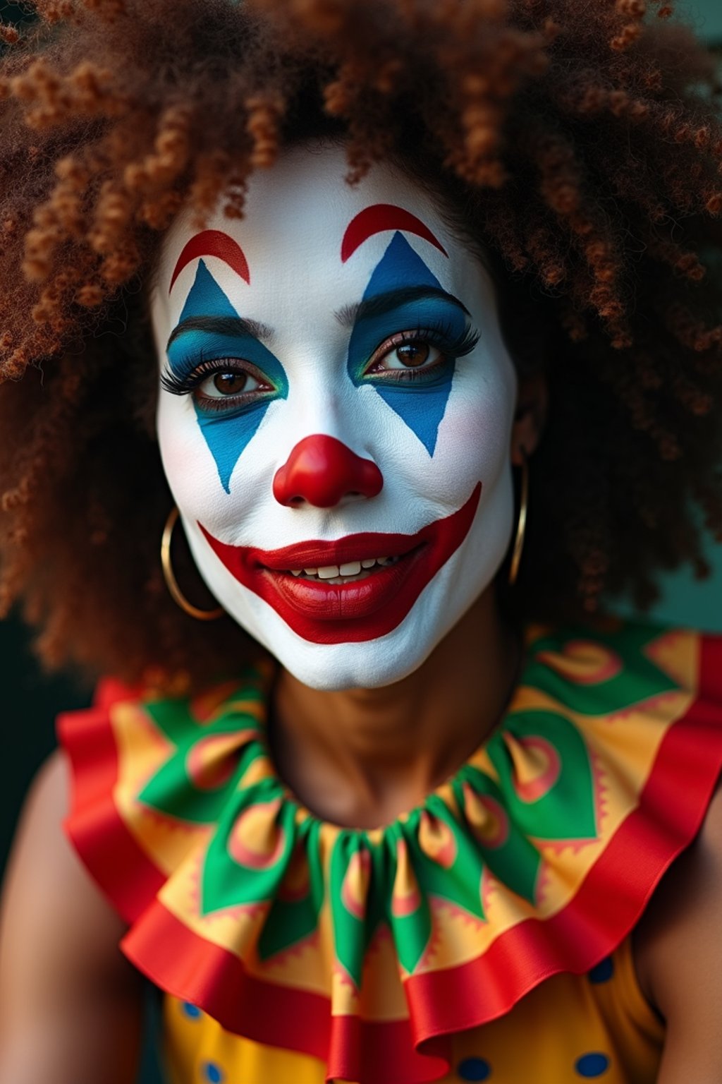 woman as a Clown with Clown Makeup