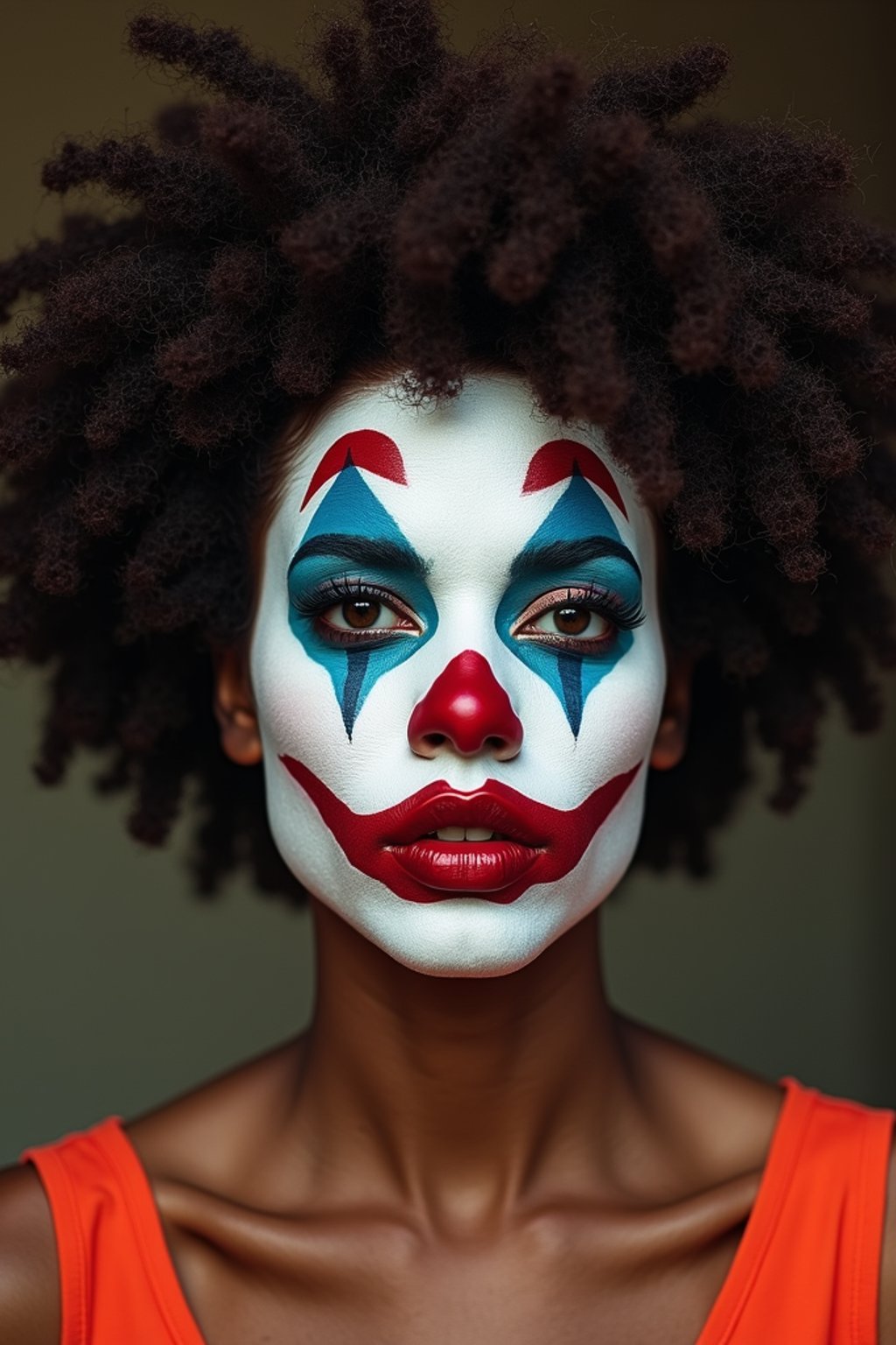 woman as a Clown with Clown Makeup