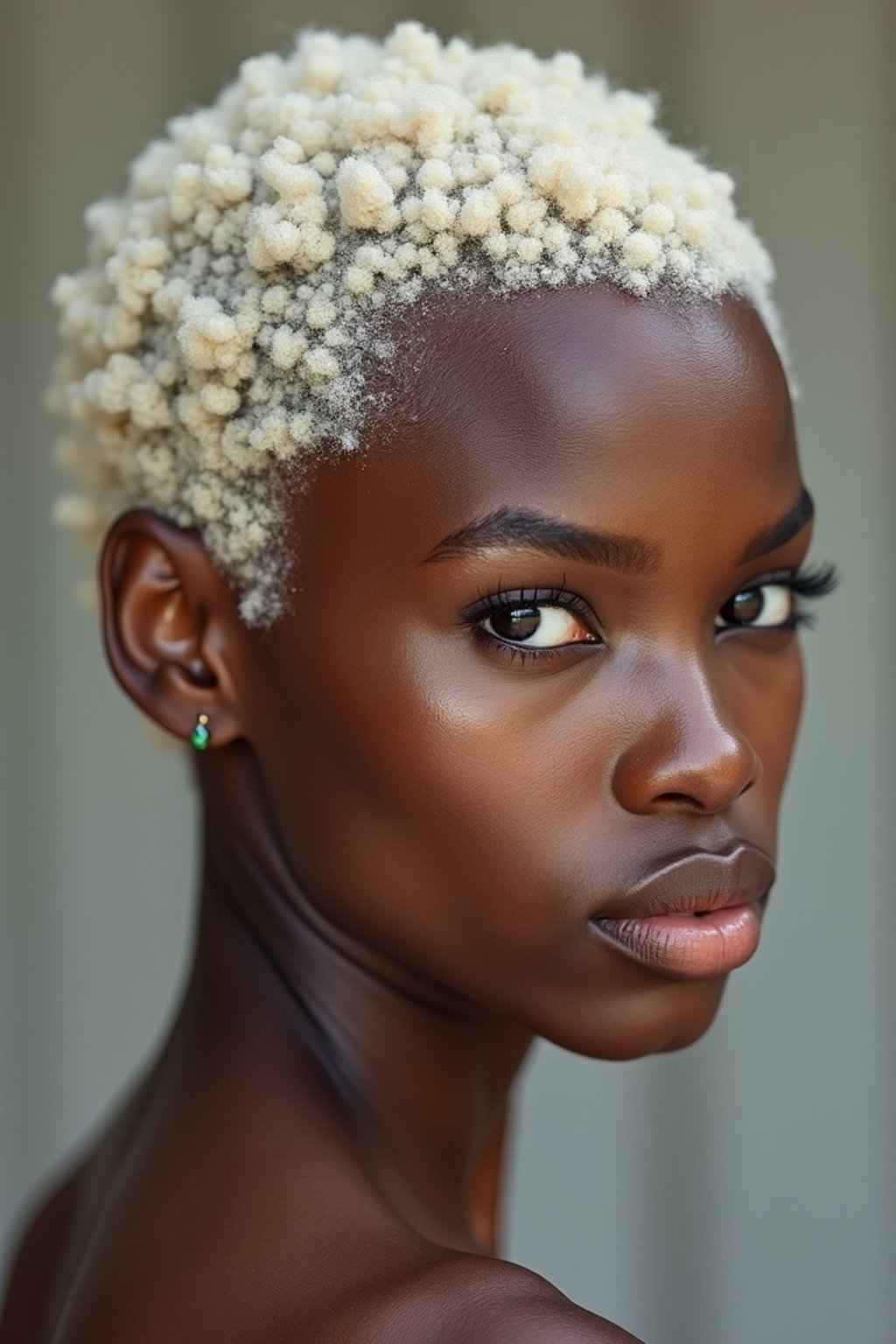 woman with platinum blonde hair dyed