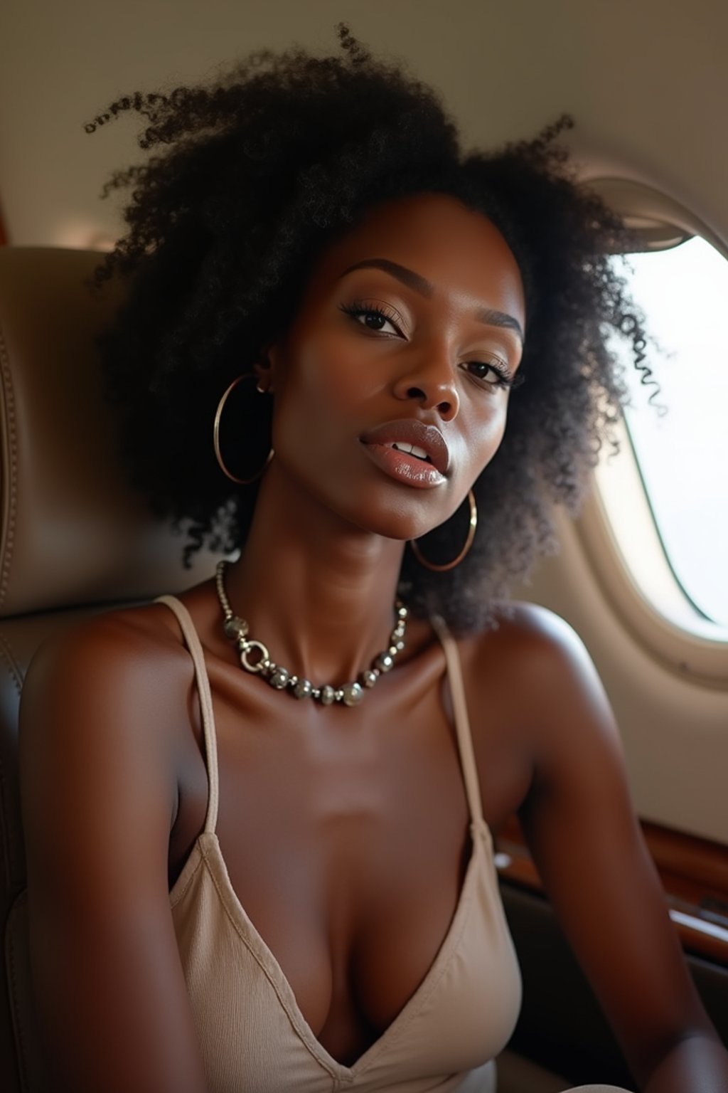 woman seated in a Private Jet