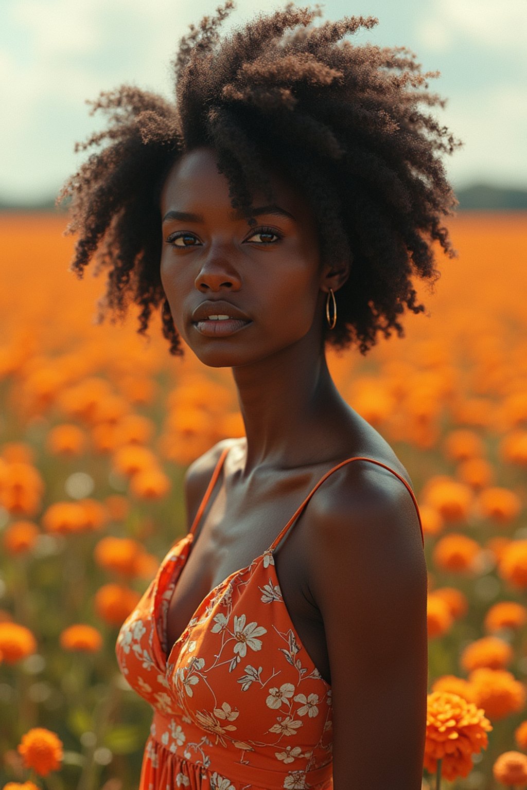 woman | standing in field full of flowers | detailed gorgeous face! ! | full body! ! | god rays | intricate | elegant | realistic | hyperrealistic | cinematic | character design | concept art | illustration | digital art | digital painting | depth of field