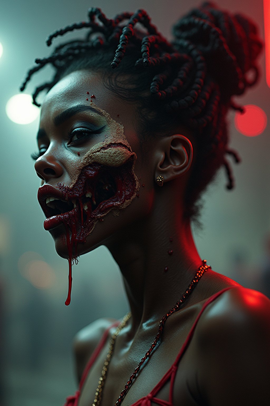 woman as a zombie, 7 days to die zombie, fine art, award winning, intricate, elegant, sharp focus, cinematic lighting, digital painting, 8 k concept art, art by guweiz and z. w. gu, masterpiece, trending on artstation, 8 k