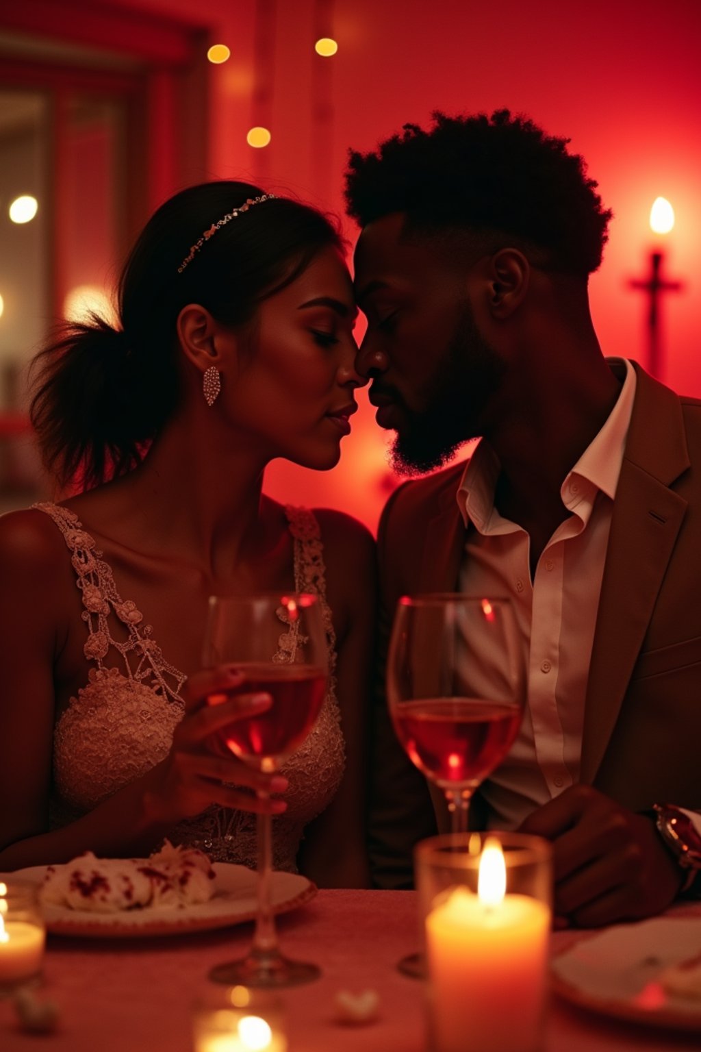 man celebrating Valentine's Day with romantic dinner