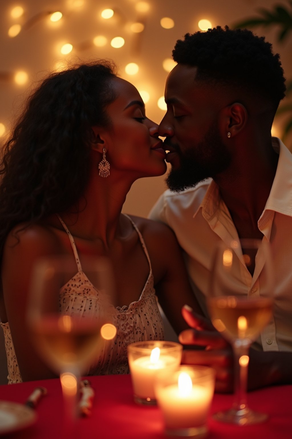 man celebrating Valentine's Day with romantic dinner