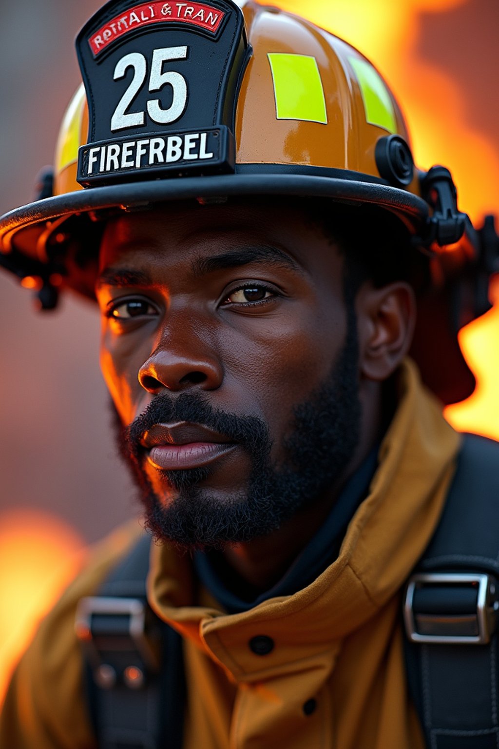 man as a Firefighter. highly detailed