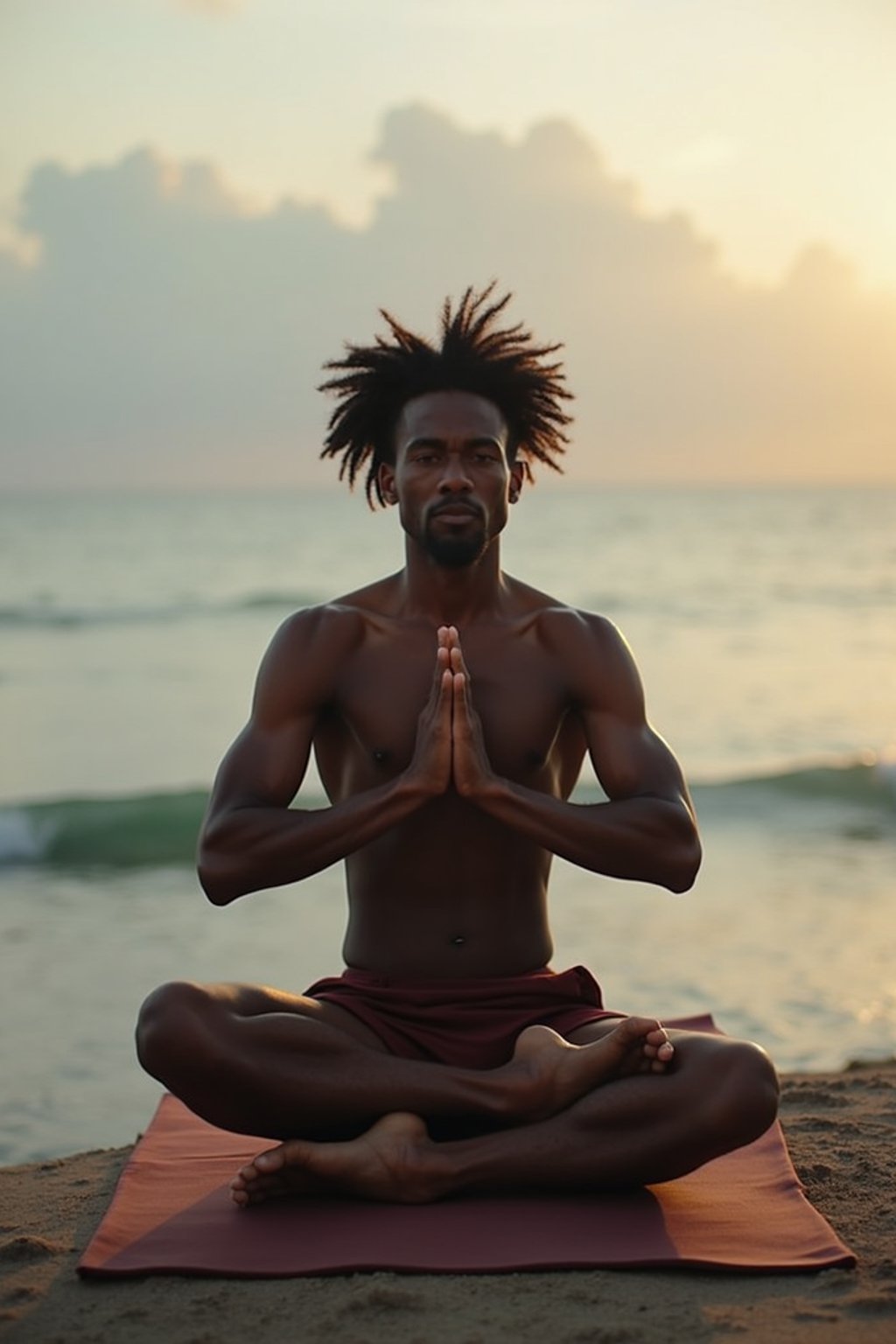 man doing Yoga at a Yoga Retreat in Bali