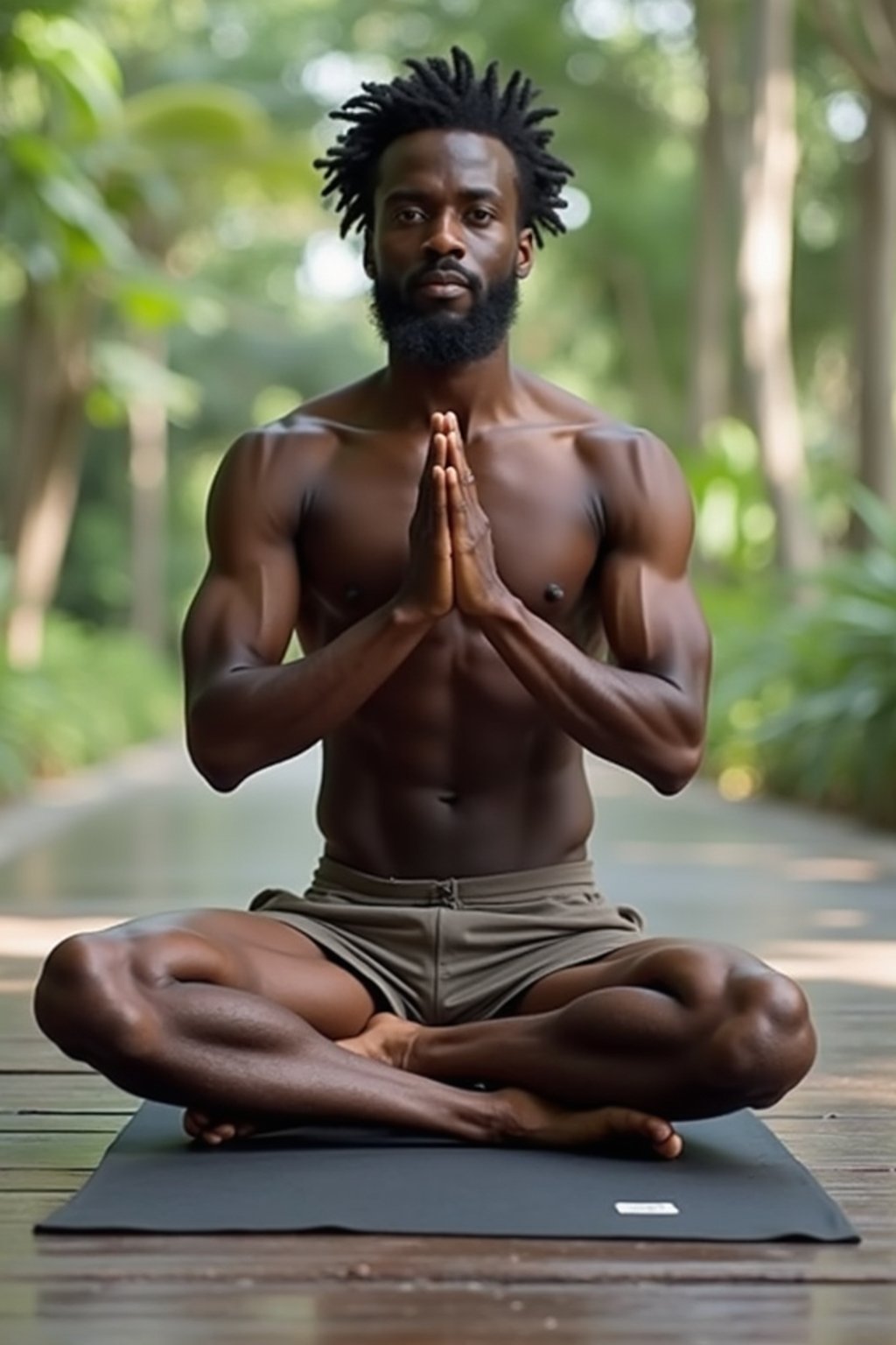 man doing Yoga at a Yoga Retreat in Bali