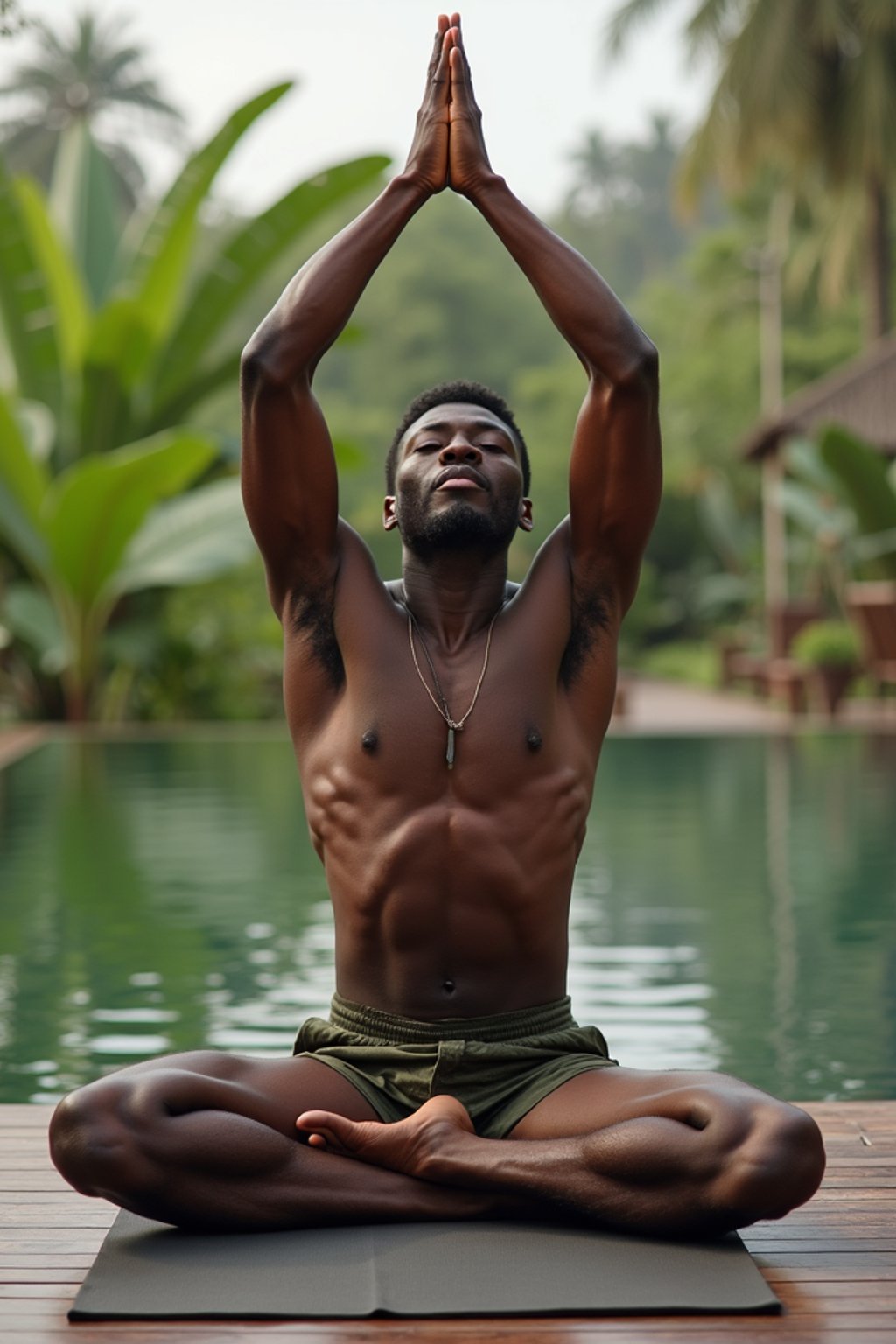 man doing Yoga at a Yoga Retreat in Bali