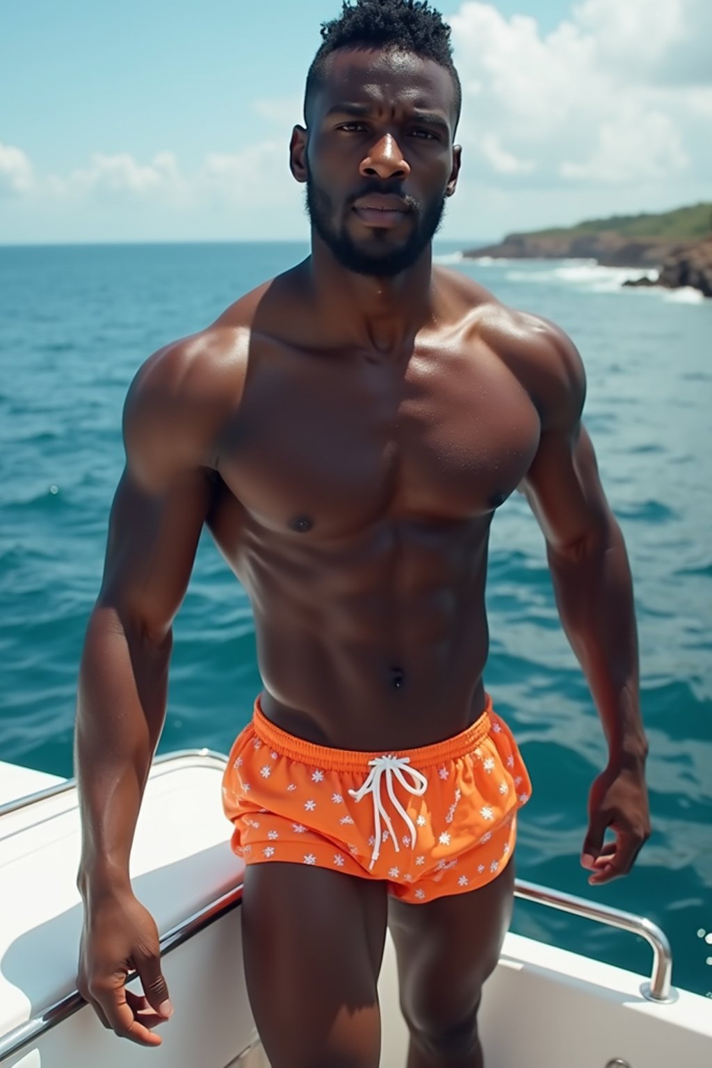 man swim shorts  on a Luxury Yacht boat