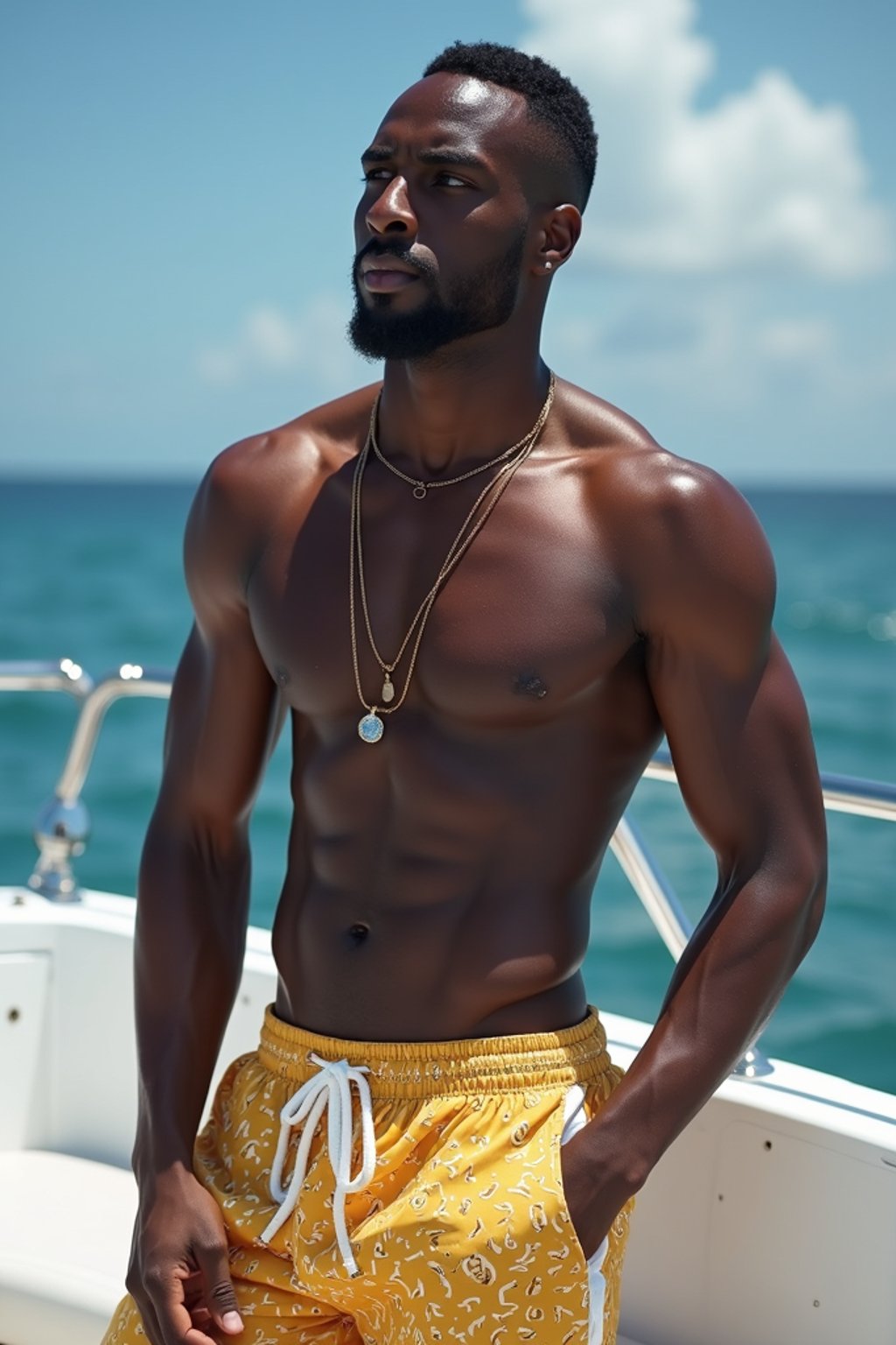 man swim shorts  on a Luxury Yacht boat