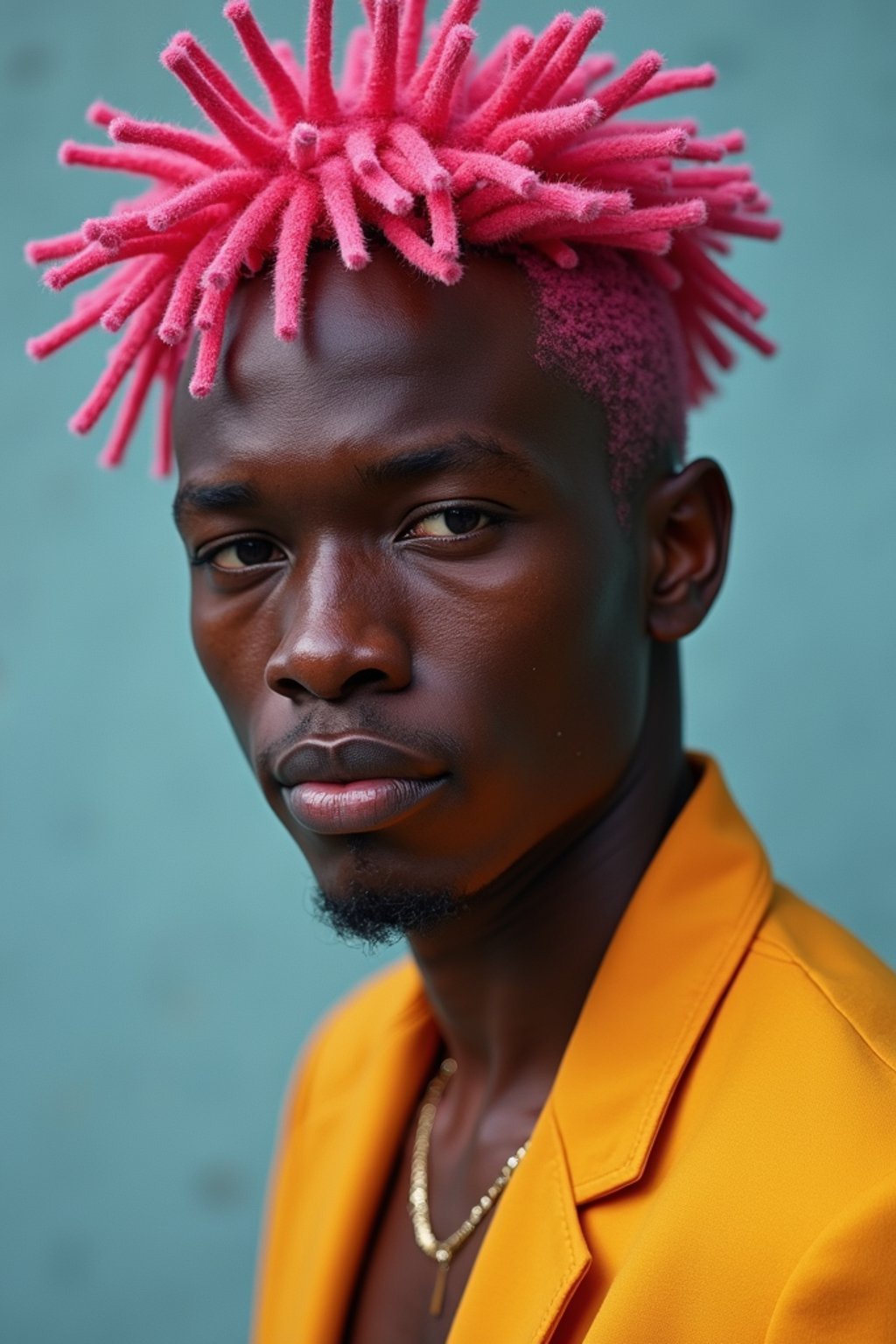 man as a progressive LGBTQ activist feminist with pink or blue hair