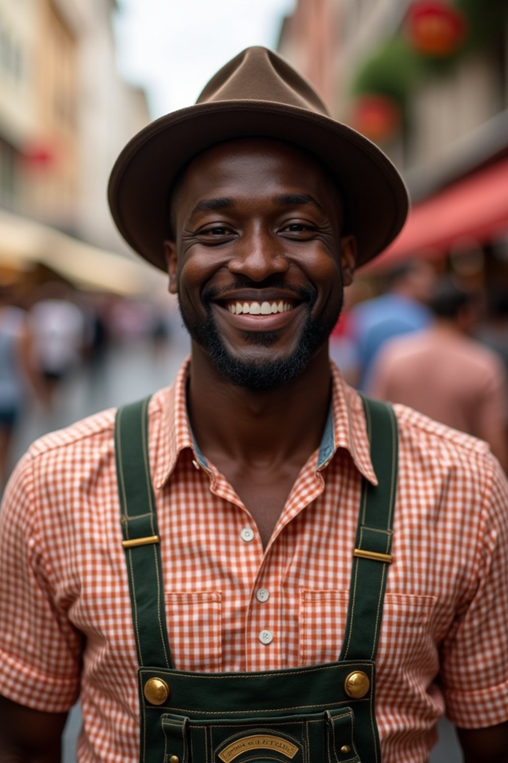 happy man in Lederhosen for Oktoberfest at Oktoberfest