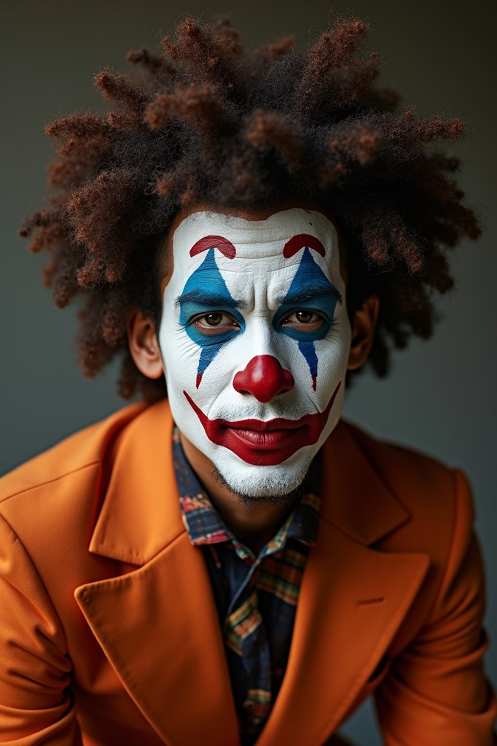 man as a Clown with Clown Makeup