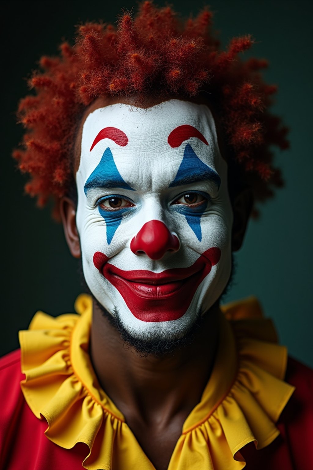 man as a Clown with Clown Makeup