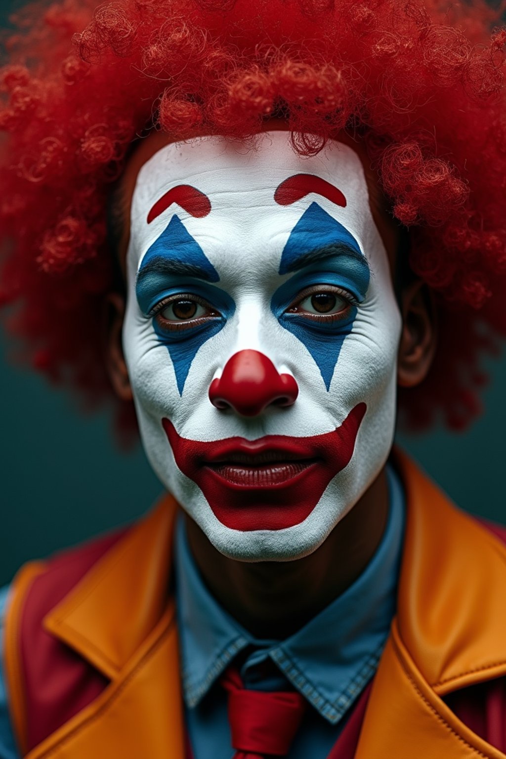 man as a Clown with Clown Makeup