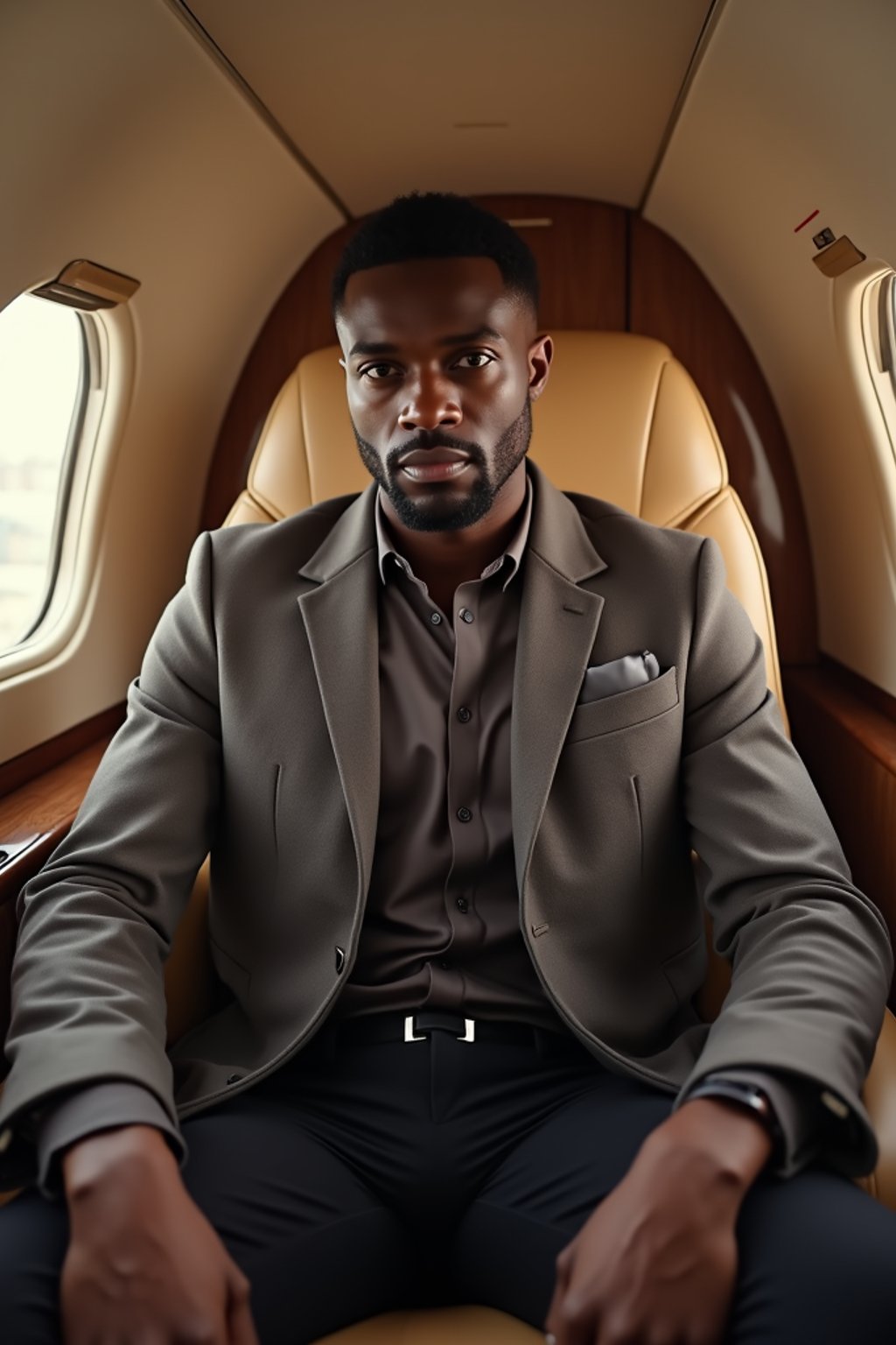 man seated in a Private Jet