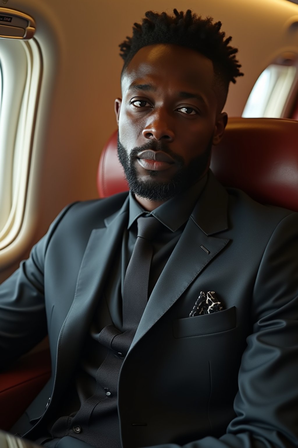 man seated in a Private Jet