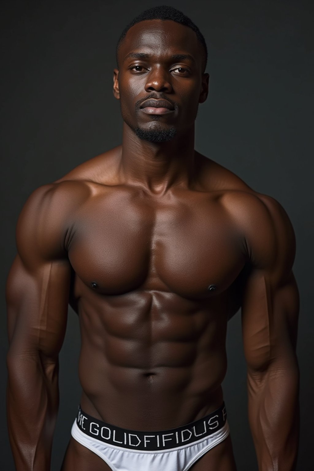 man wearing underwear  in Men's Health  centerfold photoshoot. intact eyes, symmetrical eyes, realistic skin texture. hyper realistic eyes. photorealistic