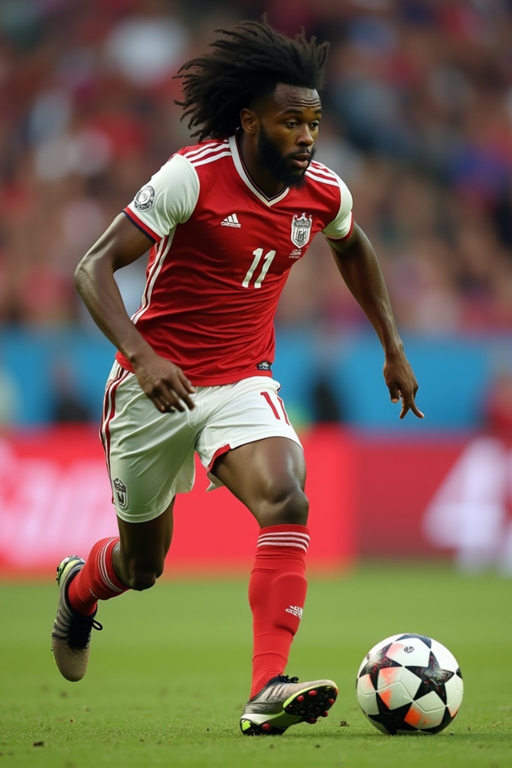 man as Football Player in the FIFA World Cup playing in a Football Match