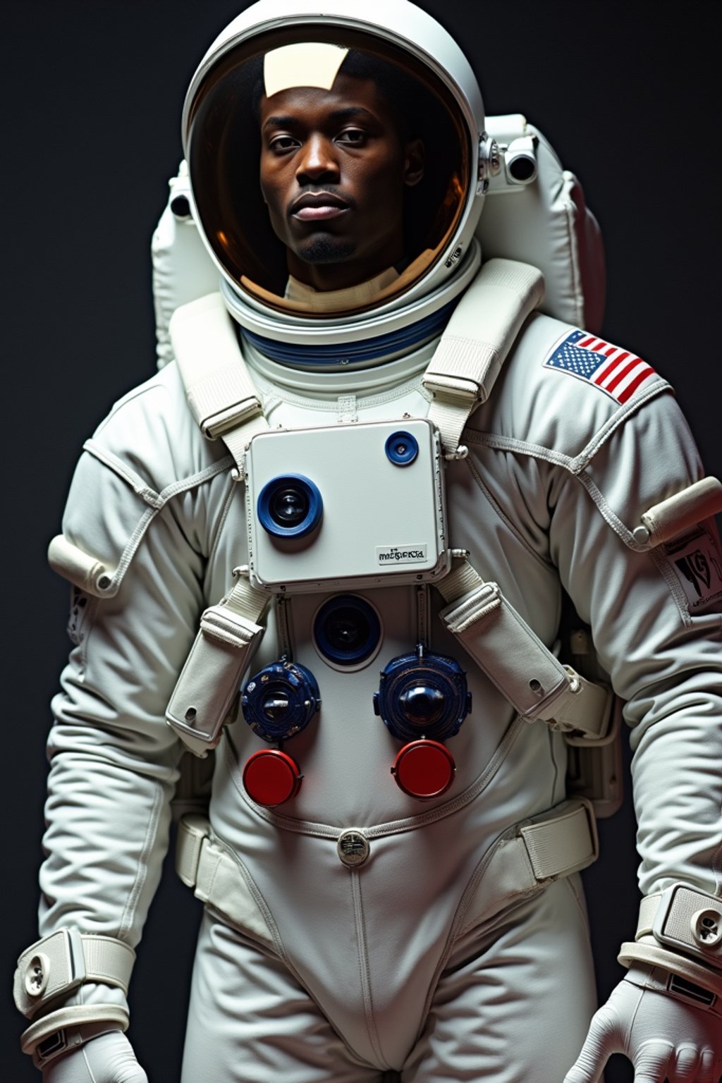 man as NASA Astronaut in space suit