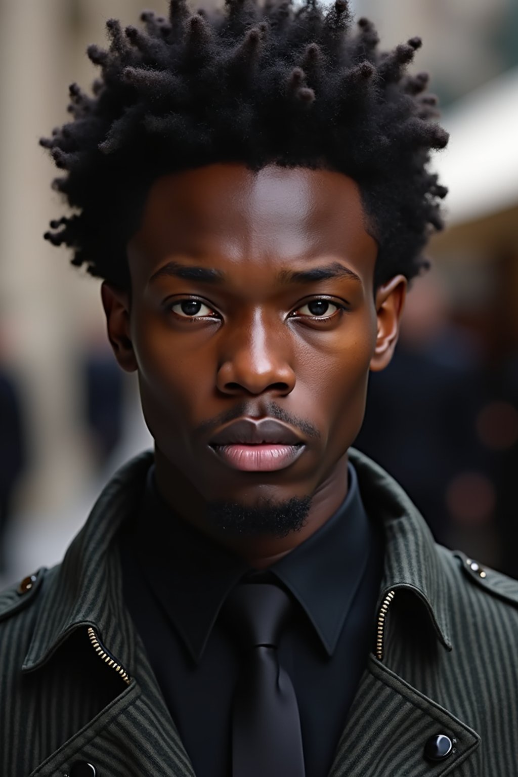 face of man fashion man in fashion show clothes, official balmain editorial