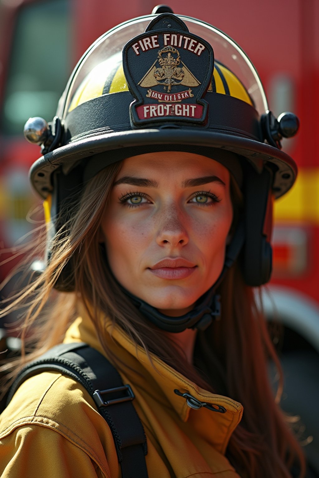 woman as a Firefighter. highly detailed