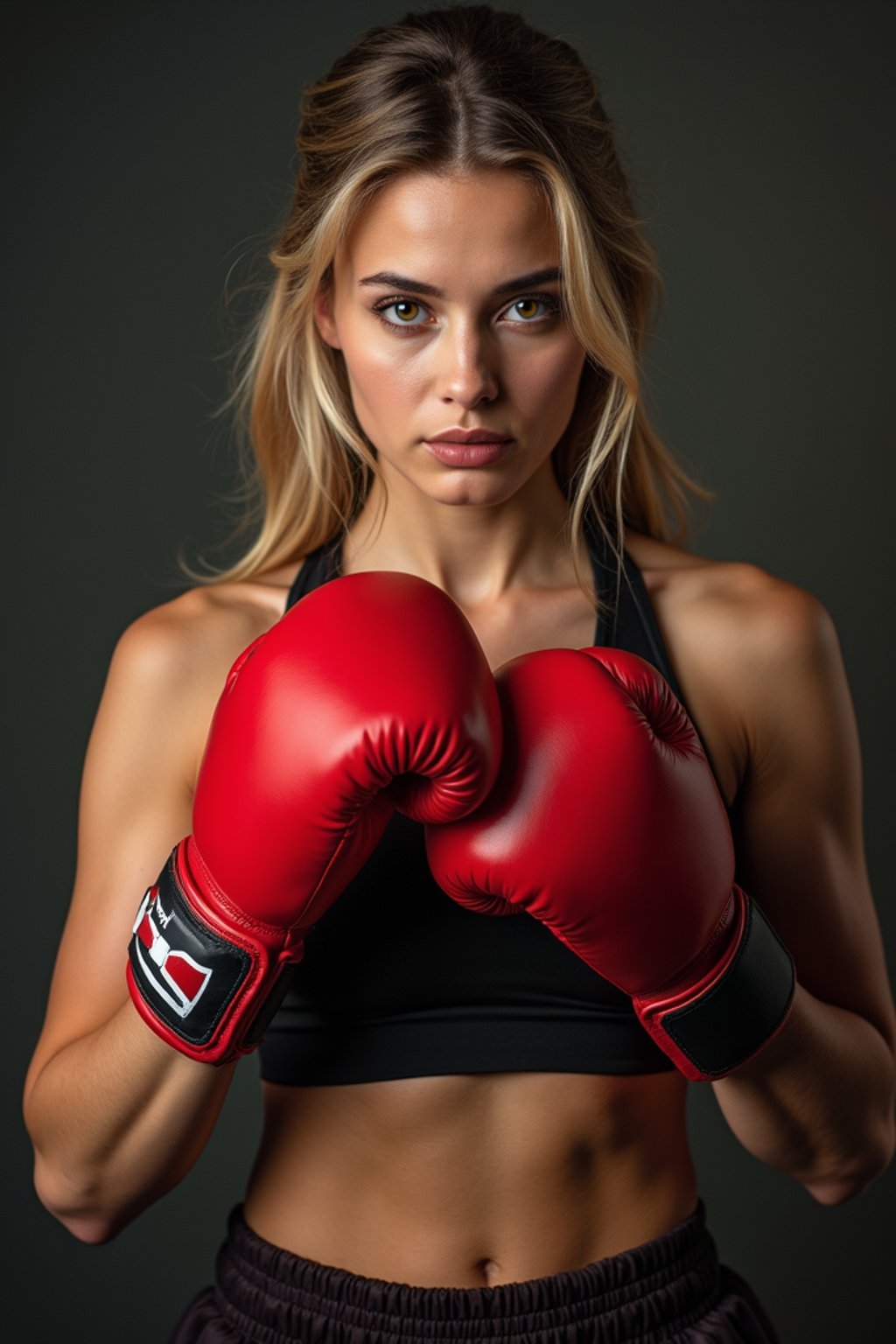 woman as a Boxer wearing Boxing Gloves