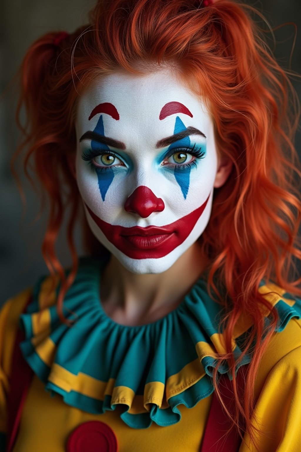 woman as a Clown with Clown Makeup