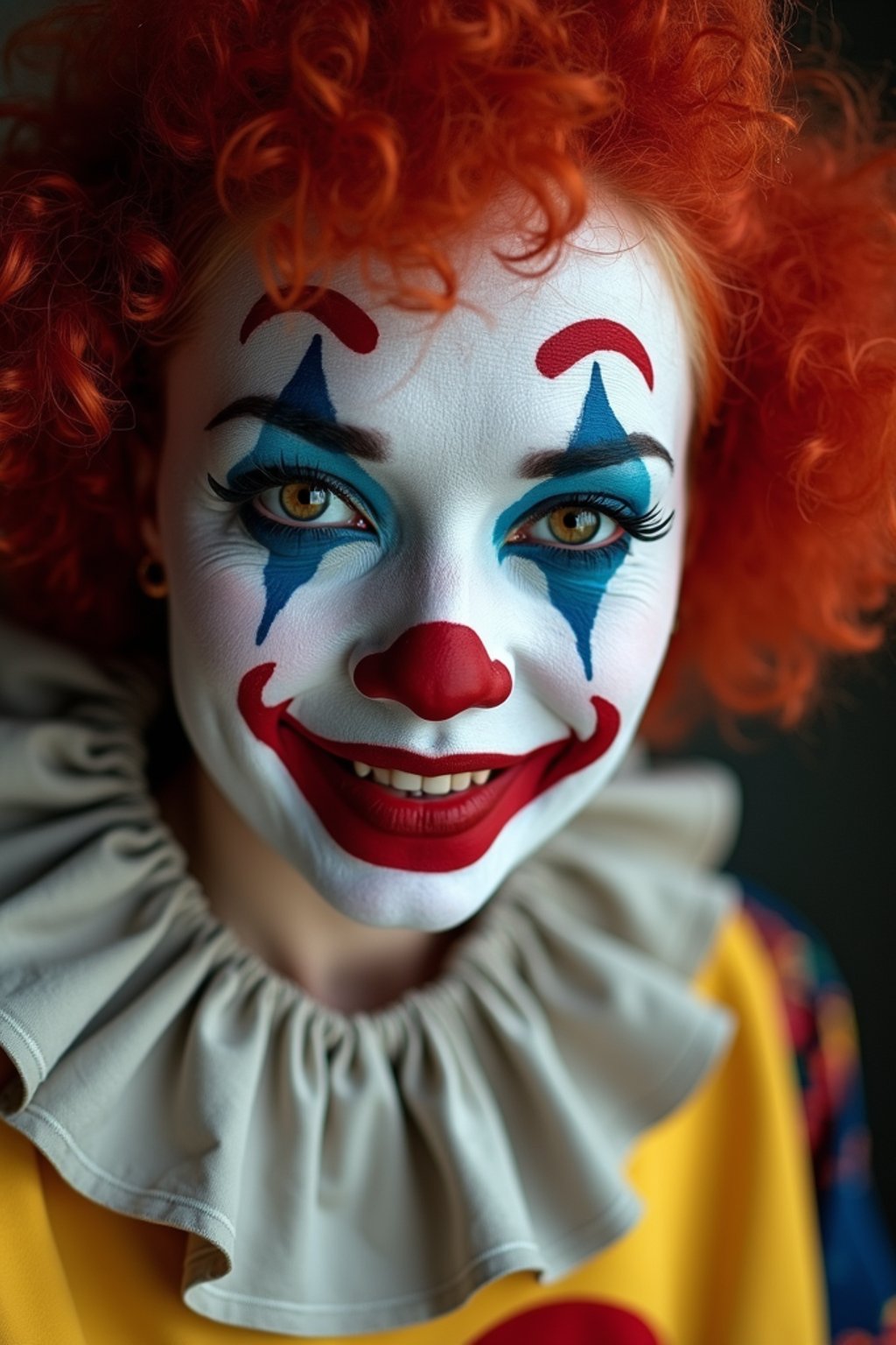 woman as a Clown with Clown Makeup