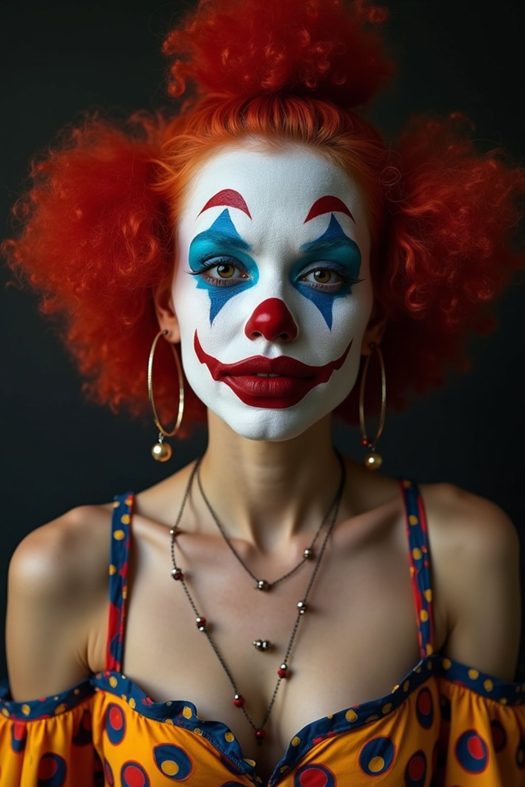 woman as a Clown with Clown Makeup