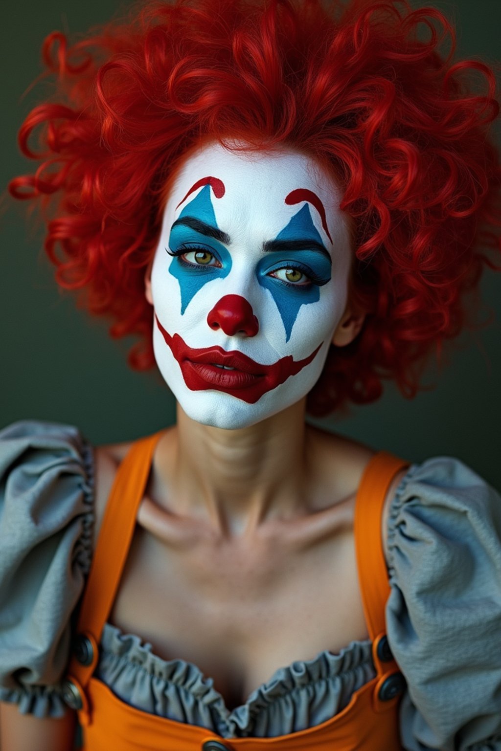 woman as a Clown with Clown Makeup