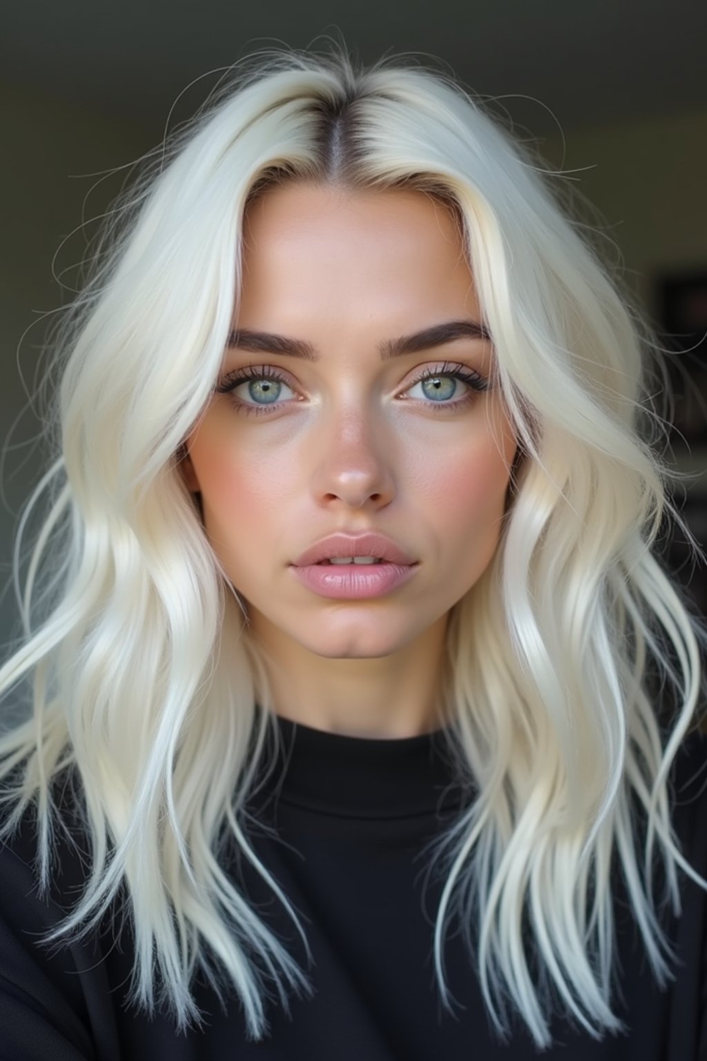 woman with platinum blonde hair dyed