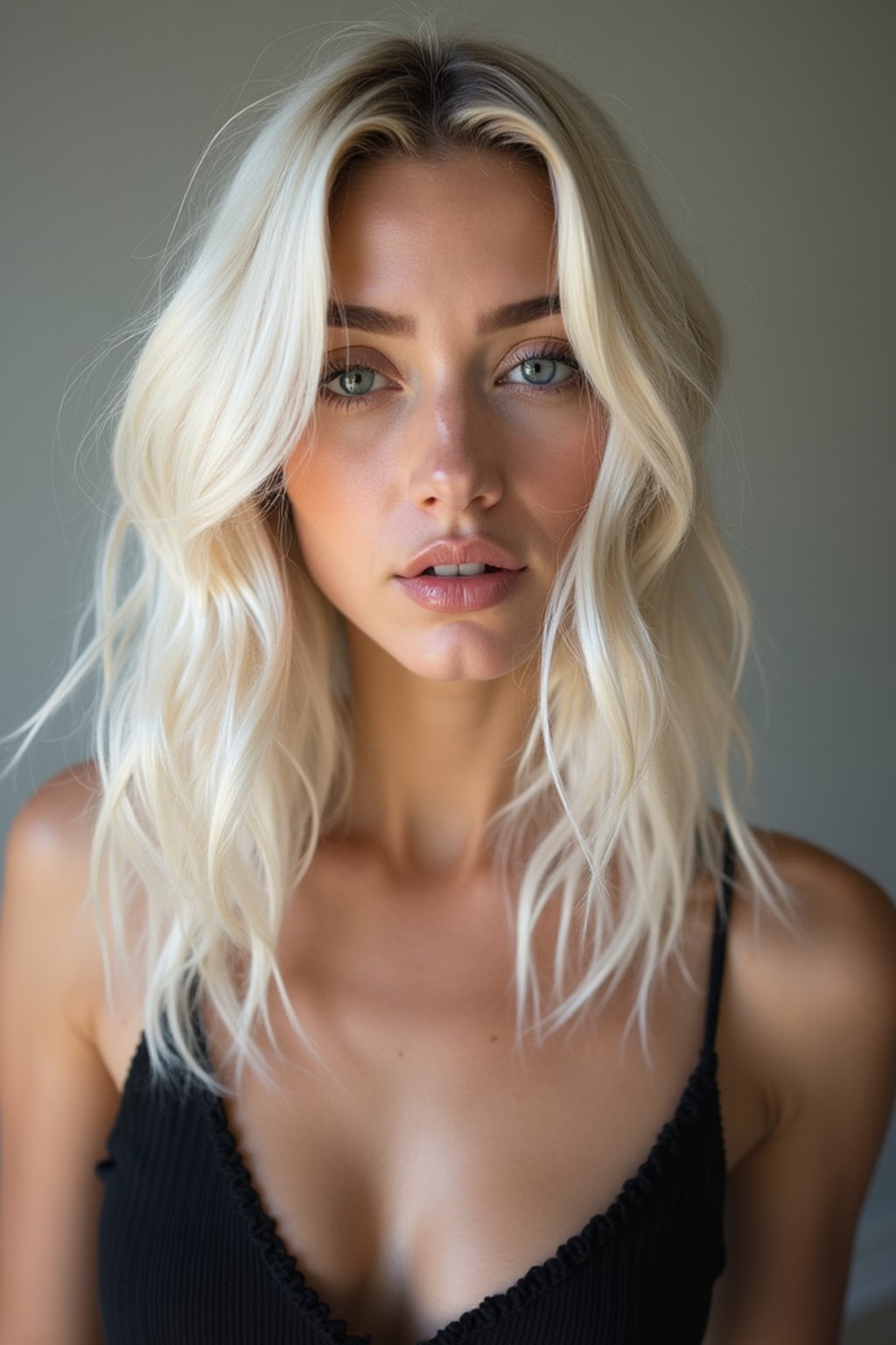 woman with platinum blonde hair dyed