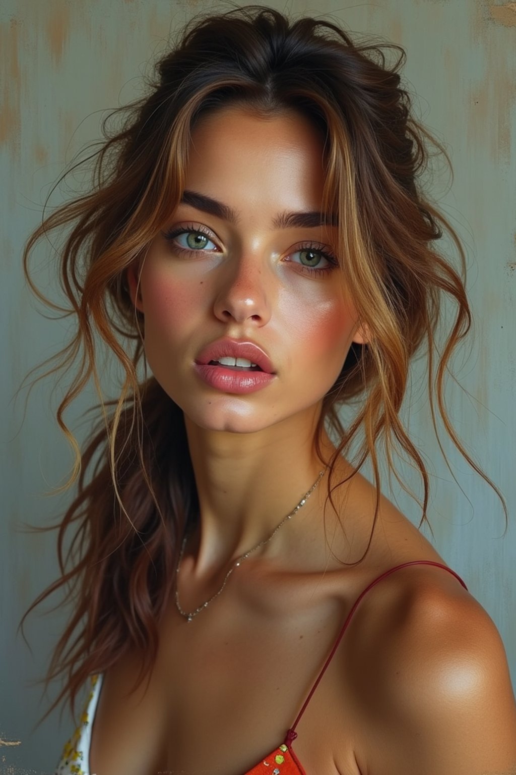 wide shot painting of woman, ultra realistic, concept art