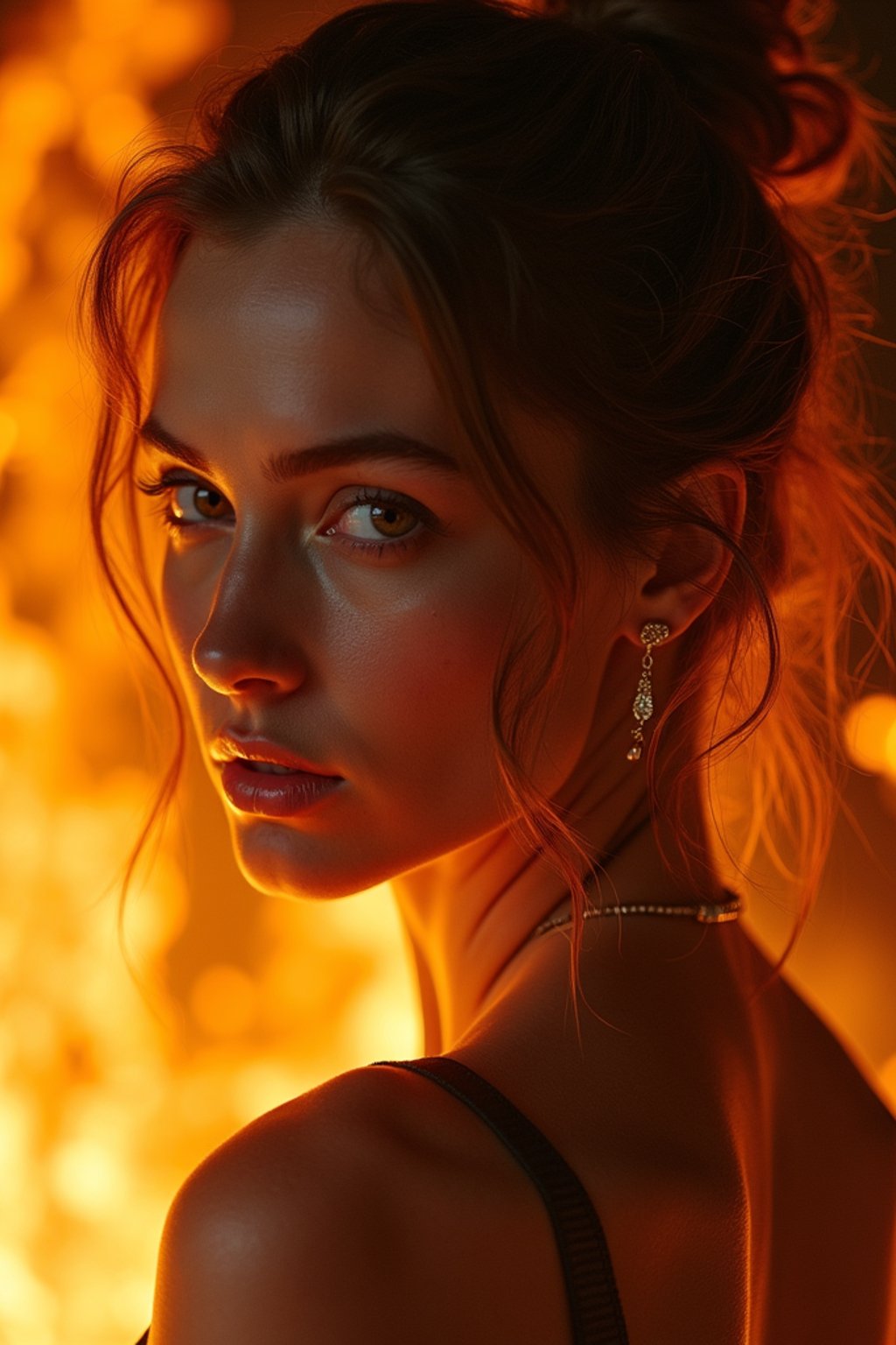 woman set in fire