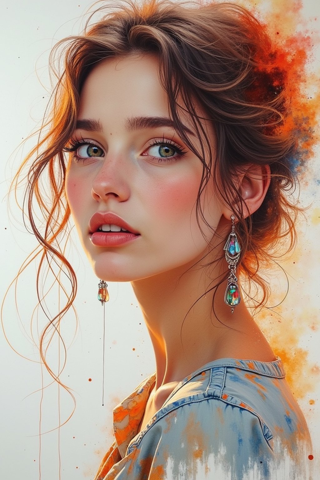 woman as water color on paper, master painter painting a mural, highly detailed, artstation, masterpiece, award - winning