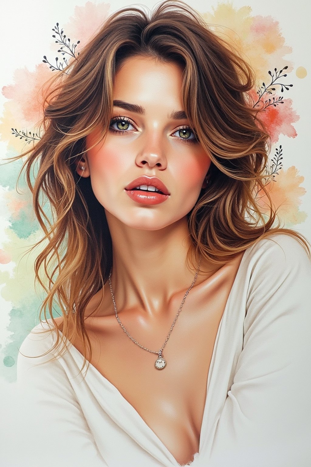 woman as water color on paper, master painter painting a mural, highly detailed, artstation, masterpiece, award - winning