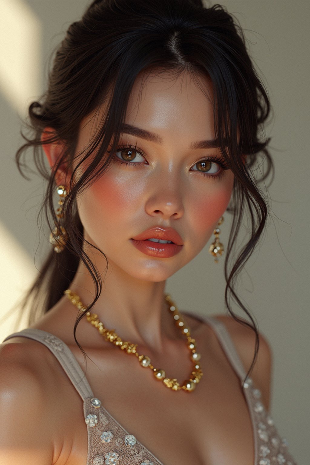 a  pin up as a beautiful fashion charming dreamlike woman with lv jewelry, character art, art by artgerm lau and wlop and and ilya kuvshinov and john singer sargent, hyperdetailed, 8 k realistic, symmetrical, frostbite 3 engine, cryengine, dof, trending on artstation, digital art