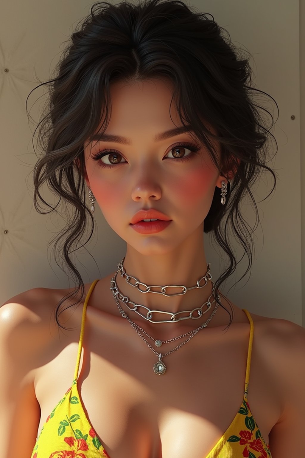 a  pin up as a beautiful fashion charming dreamlike woman with lv jewelry, character art, art by artgerm lau and wlop and and ilya kuvshinov and john singer sargent, hyperdetailed, 8 k realistic, symmetrical, frostbite 3 engine, cryengine, dof, trending on artstation, digital art