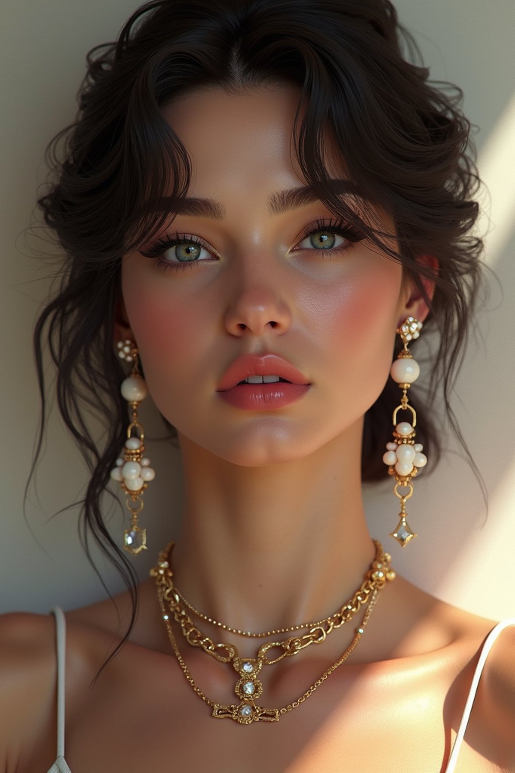 a  pin up as a beautiful fashion charming dreamlike woman with lv jewelry, character art, art by artgerm lau and wlop and and ilya kuvshinov and john singer sargent, hyperdetailed, 8 k realistic, symmetrical, frostbite 3 engine, cryengine, dof, trending on artstation, digital art