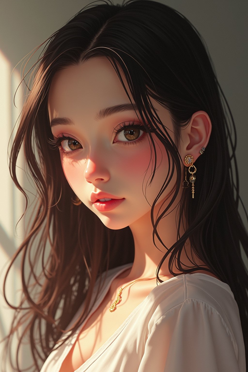 woman as concept art of a Ghibli anime illustration | | anime anime anime anime anime anime, cute - fine - face, pretty face, realistic shaded perfect face, fine details in the style of Ghibli Studios. by stanley artgerm lau, wlop, rossdraws, james jean, andrei riabovitchev, marc simonetti, and sakimichan, trending on artstation