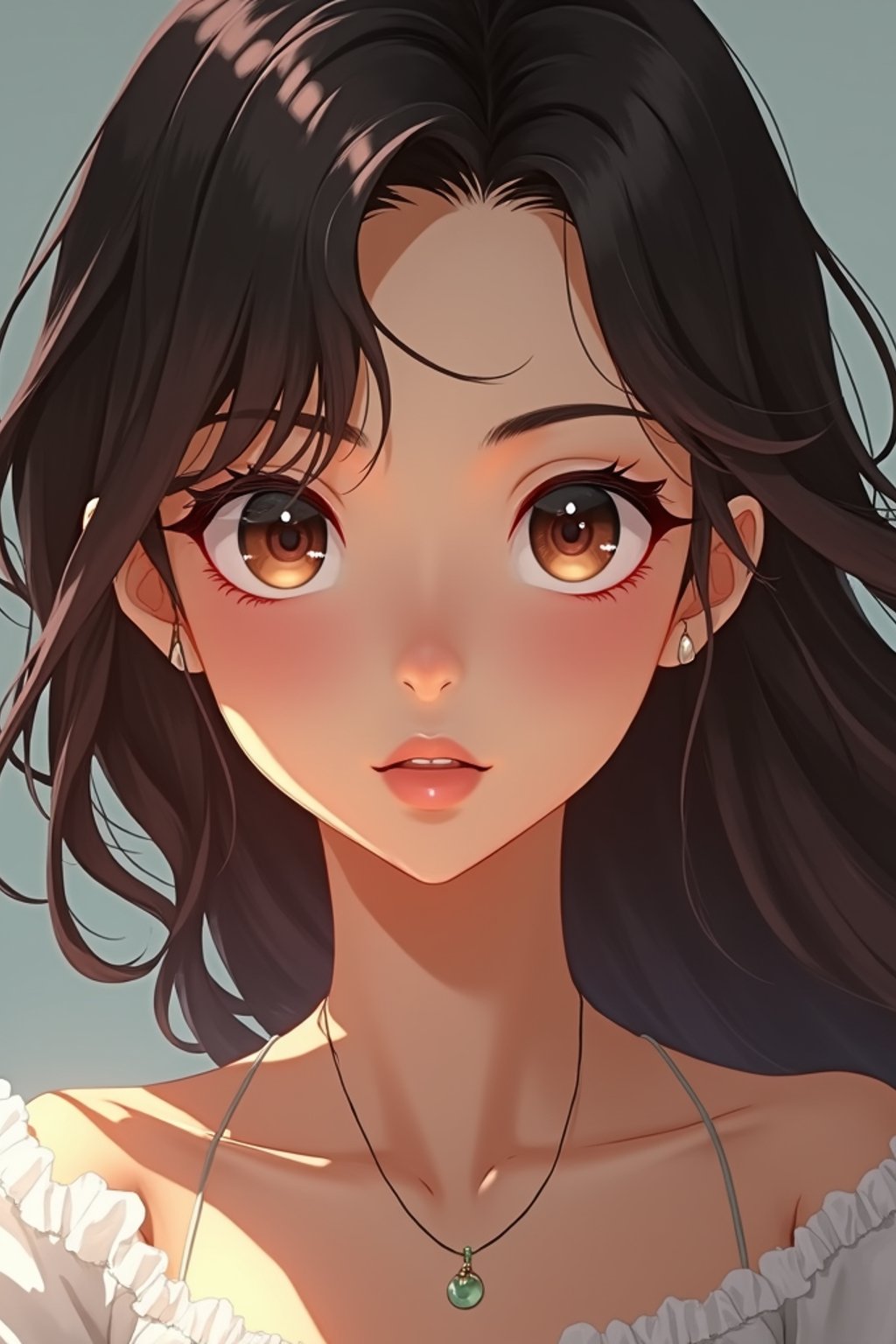 woman as concept art of a Ghibli anime illustration | | anime anime anime anime anime anime, cute - fine - face, pretty face, realistic shaded perfect face, fine details in the style of Ghibli Studios. by stanley artgerm lau, wlop, rossdraws, james jean, andrei riabovitchev, marc simonetti, and sakimichan, trending on artstation