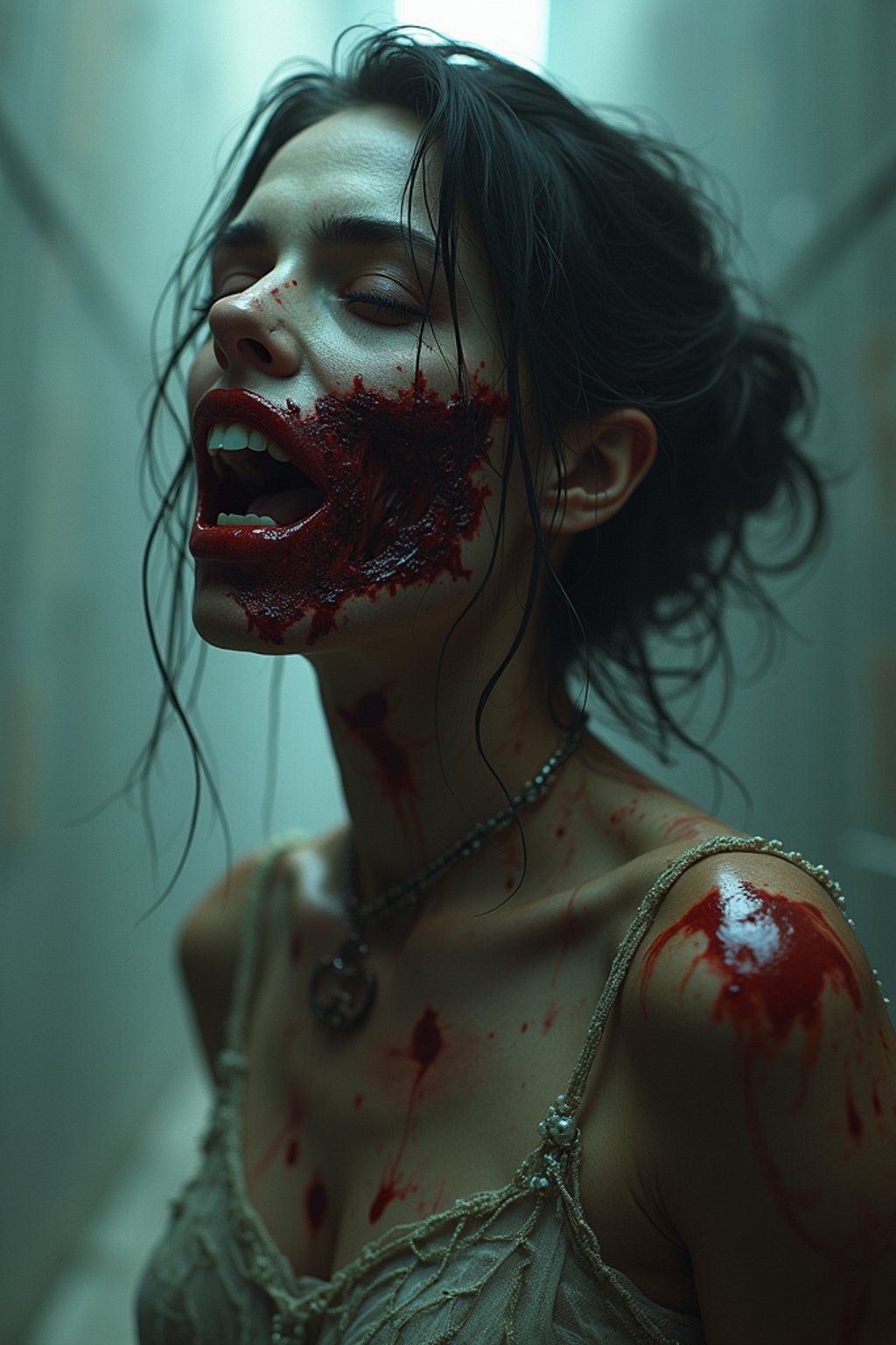 woman as a zombie, 7 days to die zombie, fine art, award winning, intricate, elegant, sharp focus, cinematic lighting, digital painting, 8 k concept art, art by guweiz and z. w. gu, masterpiece, trending on artstation, 8 k