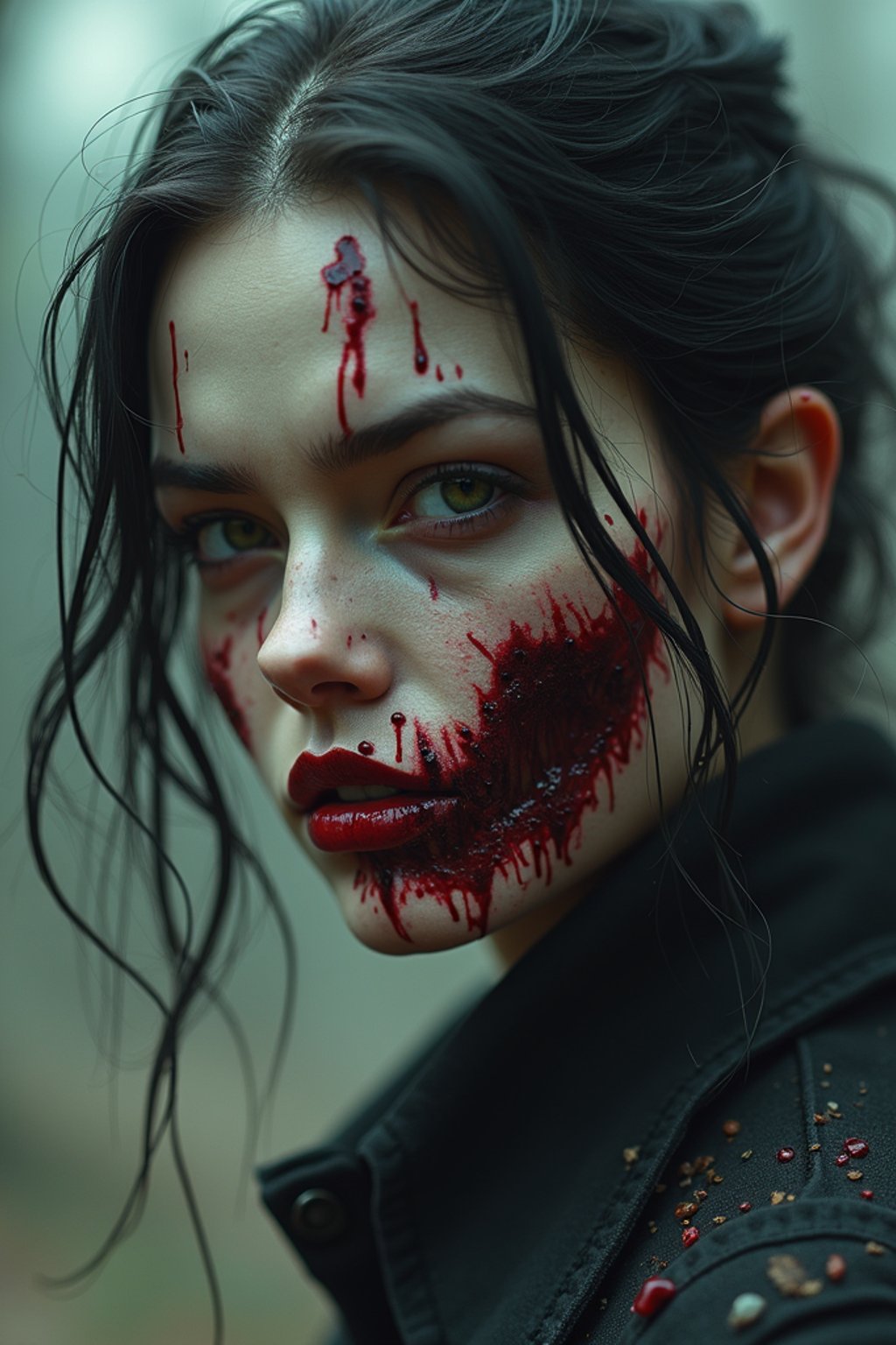 woman as a zombie, 7 days to die zombie, fine art, award winning, intricate, elegant, sharp focus, cinematic lighting, digital painting, 8 k concept art, art by guweiz and z. w. gu, masterpiece, trending on artstation, 8 k