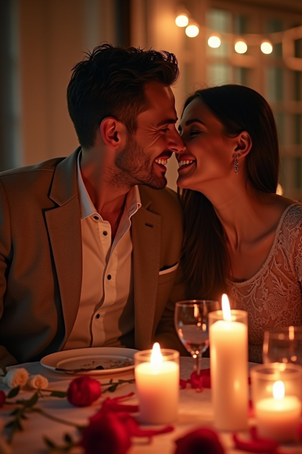 man celebrating Valentine's Day with romantic dinner