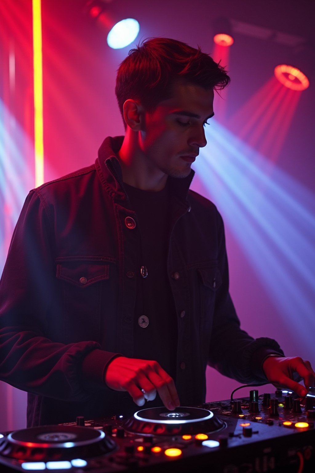 man as DJ dj-ing in the club