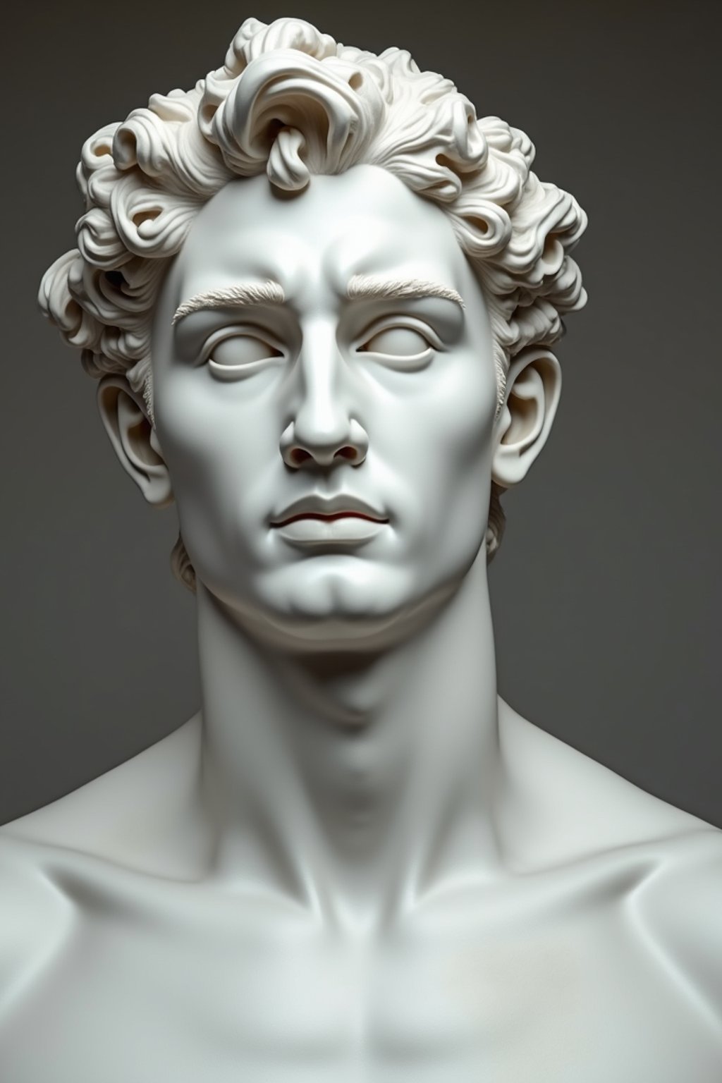 man as White Marble classical Greek Marble Sculpture. white. no colors