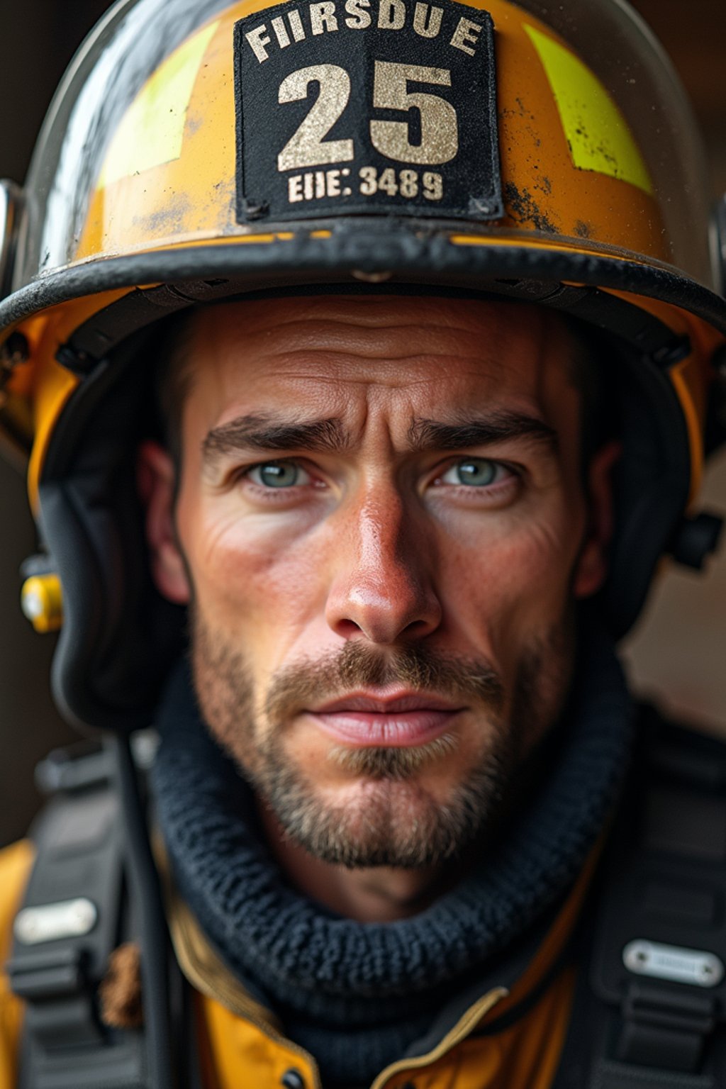 man as a Firefighter. highly detailed